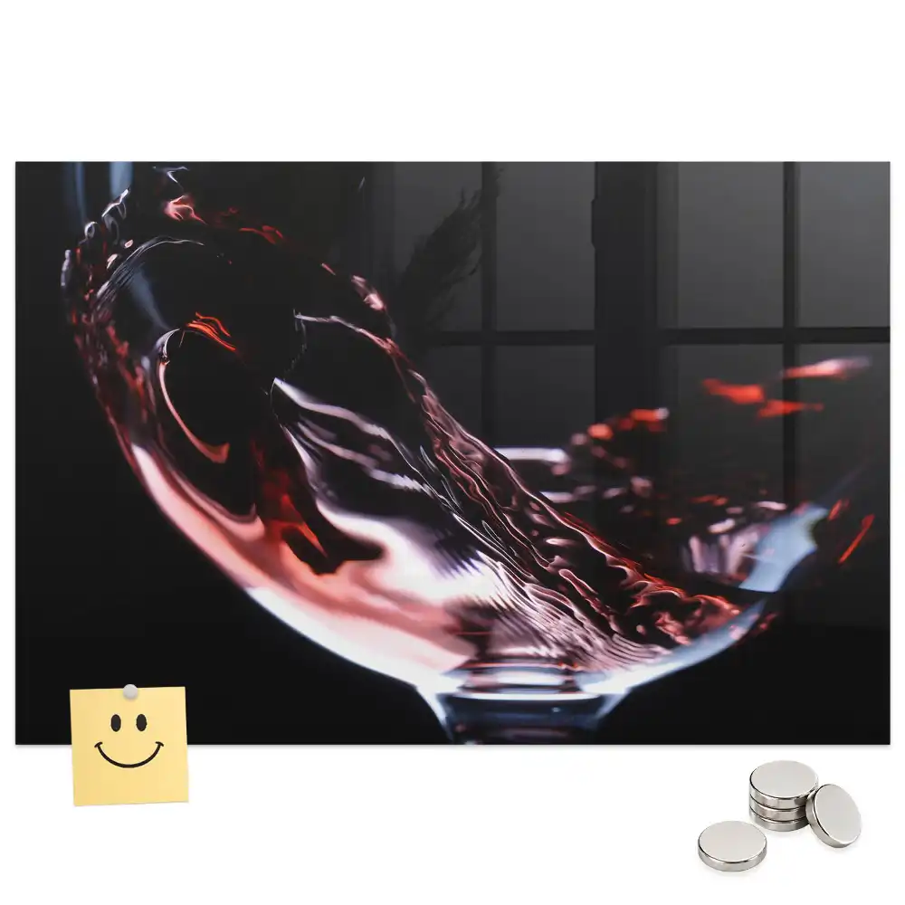 Tableau aimanté décoratif verre de vin