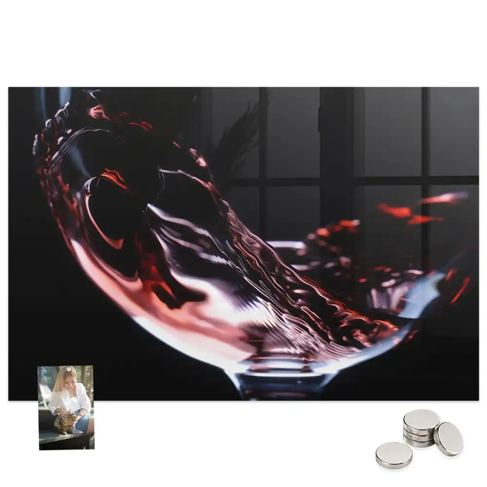 Tableau aimanté décoratif verre de vin