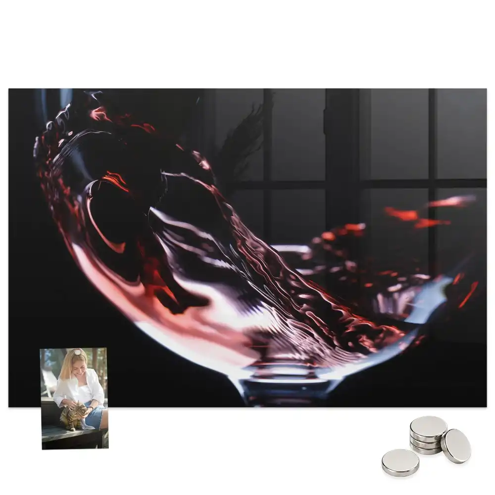 Tableau aimanté décoratif verre de vin