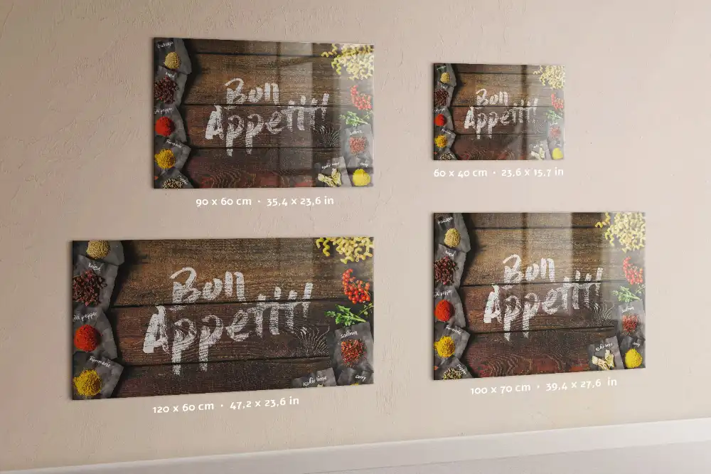 Tableau aimanté décoratif avec inscription Bon appétit