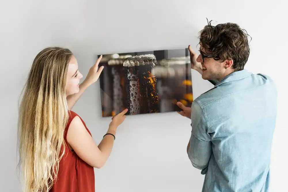 Tableau magnétique décoratif avec cadre en verre