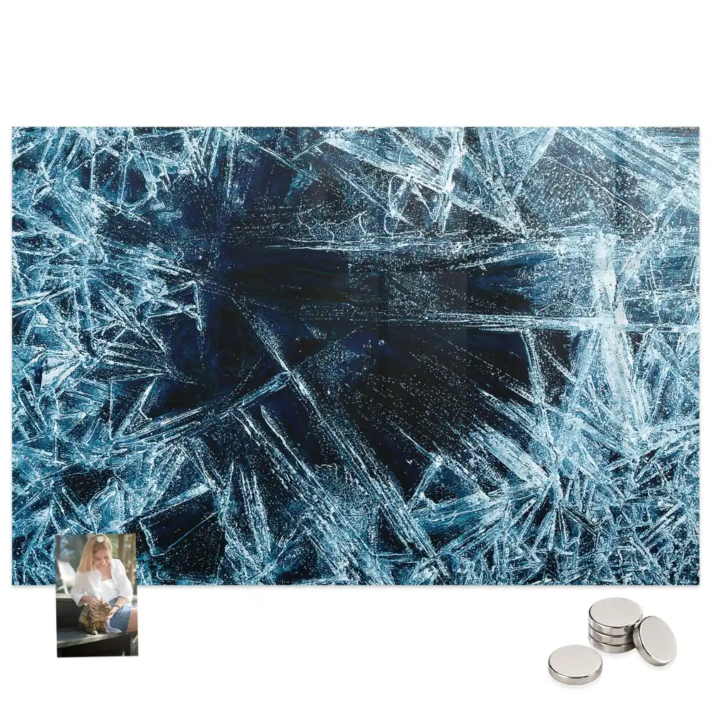 Tableau magnétique en verre dépoli pour mur
