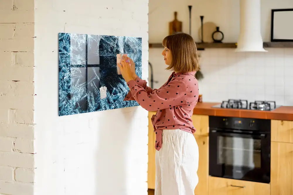 Tableau magnétique en verre dépoli pour mur