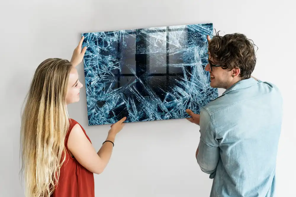 Tableau magnétique en verre dépoli pour mur