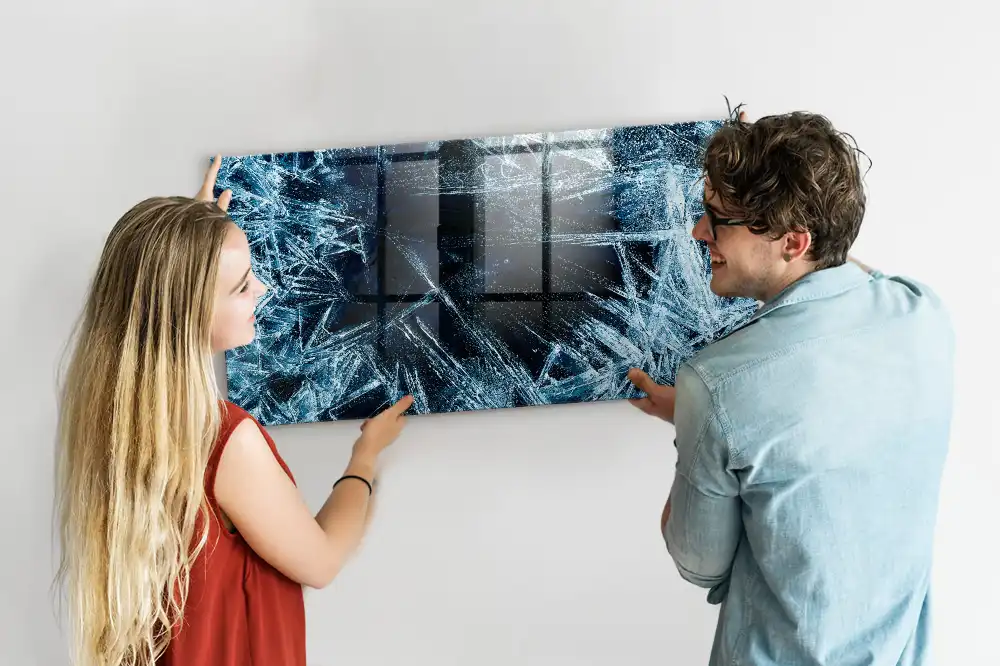 Tableau magnétique en verre dépoli pour mur