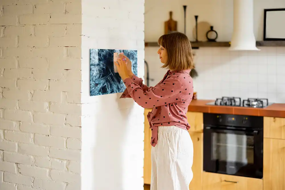Tableau magnétique en verre dépoli pour mur