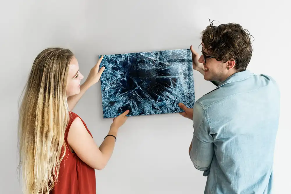 Tableau magnétique en verre dépoli pour mur