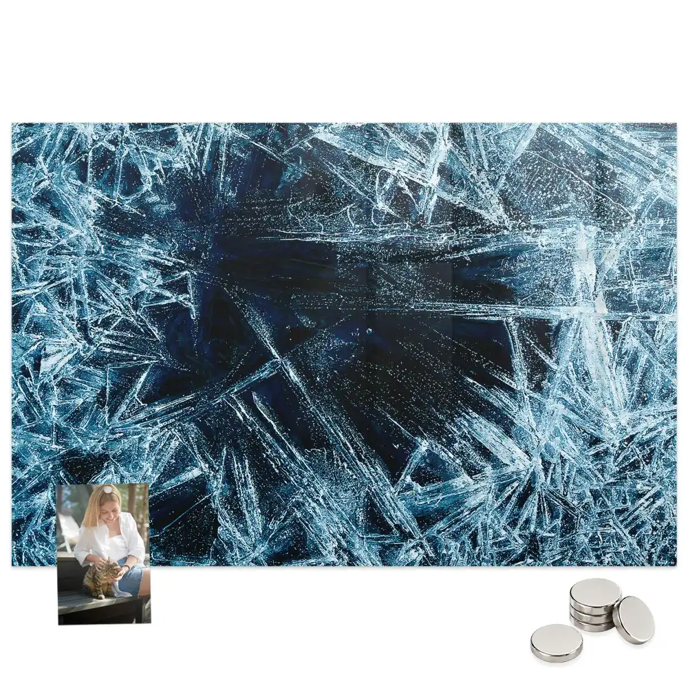 Tableau magnétique en verre dépoli pour mur