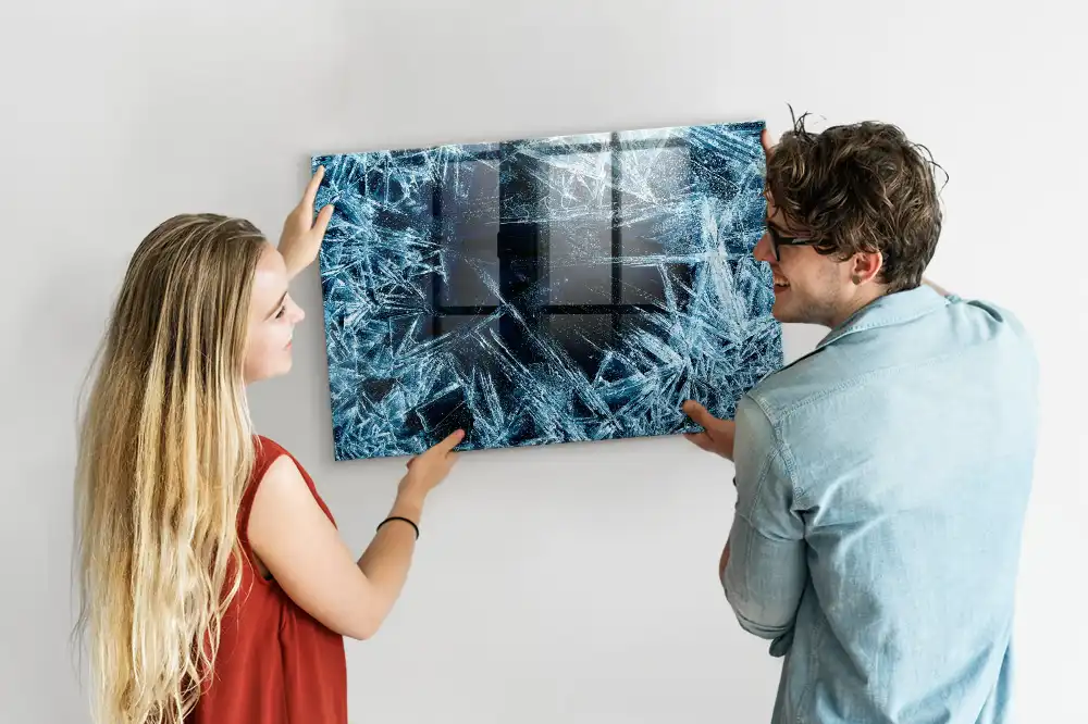 Tableau magnétique en verre dépoli pour mur