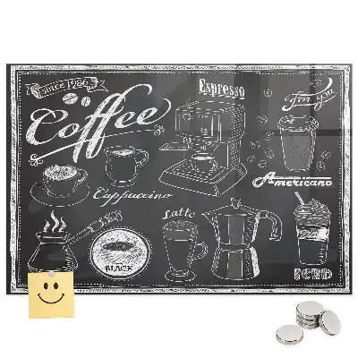 Tableau magnétique en verre pour machines à café