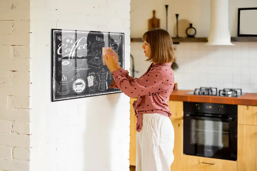 Tableau magnétique en verre pour machines à café