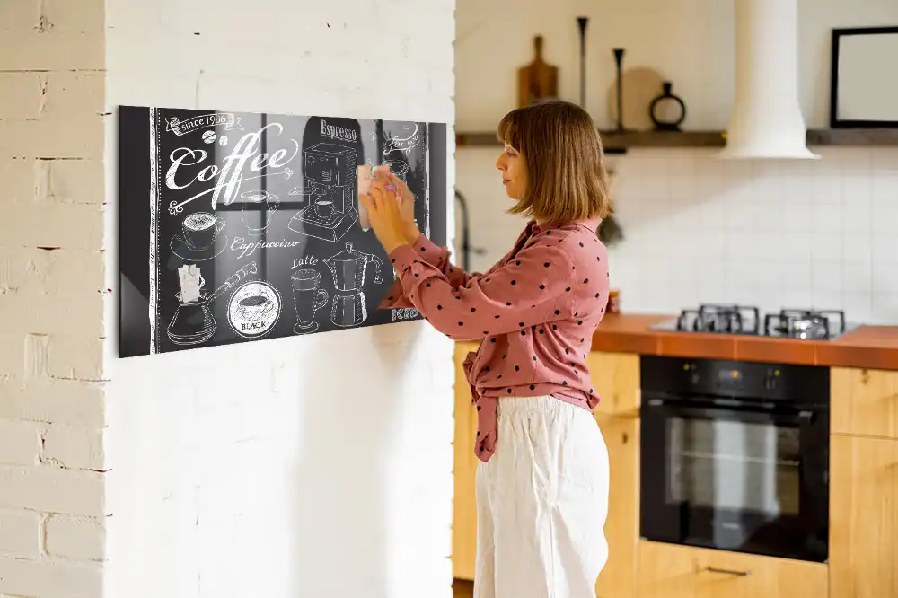 Tableau magnétique en verre pour machines à café
