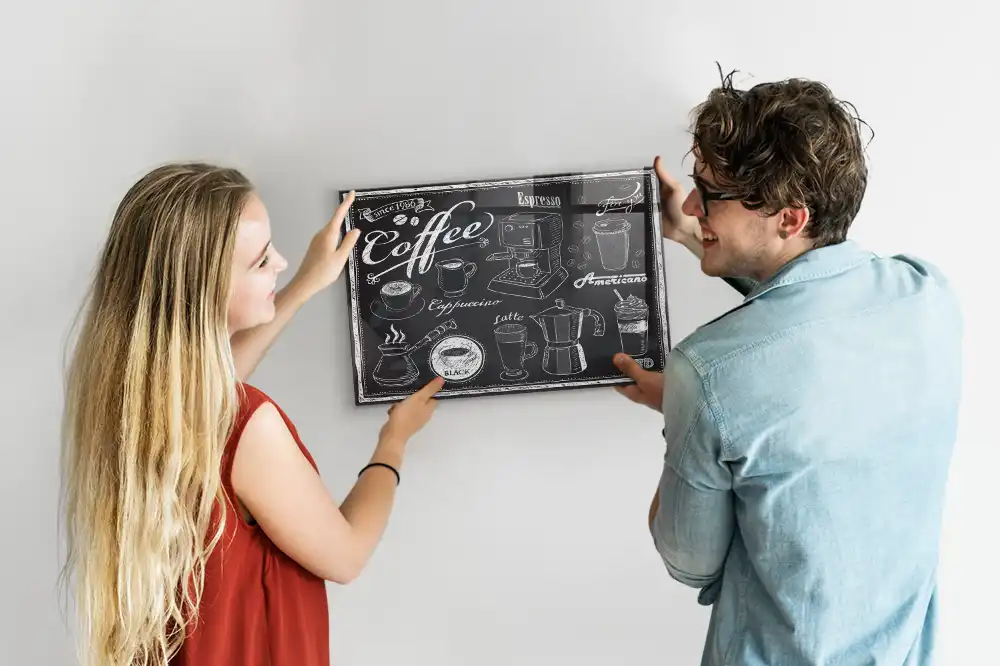 Tableau magnétique en verre pour machines à café