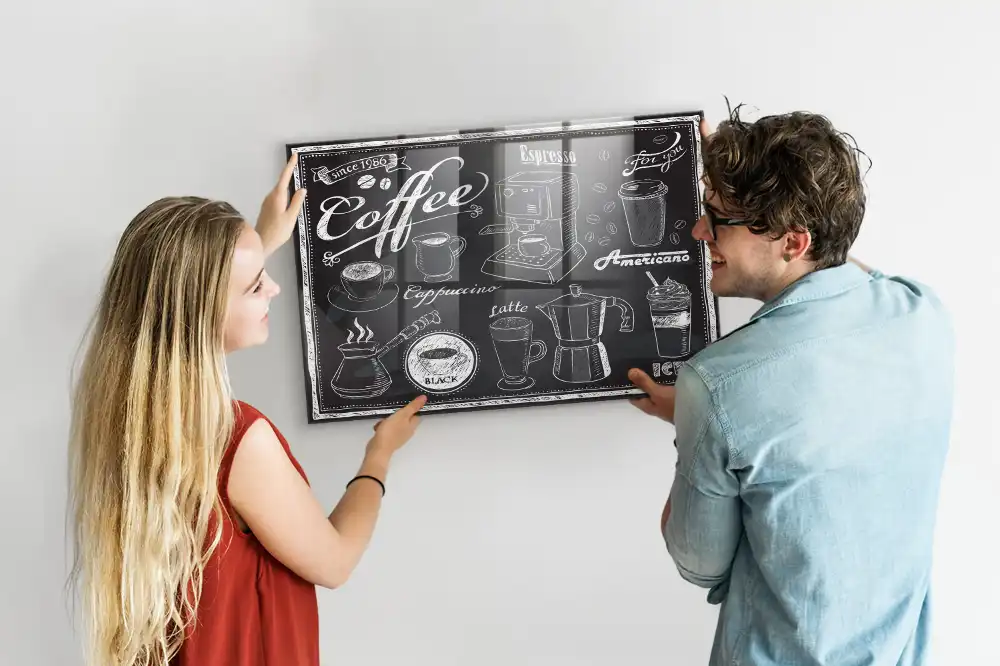 Tableau magnétique en verre pour machines à café