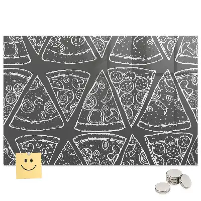 Tableau magnétique en verre motif pizza