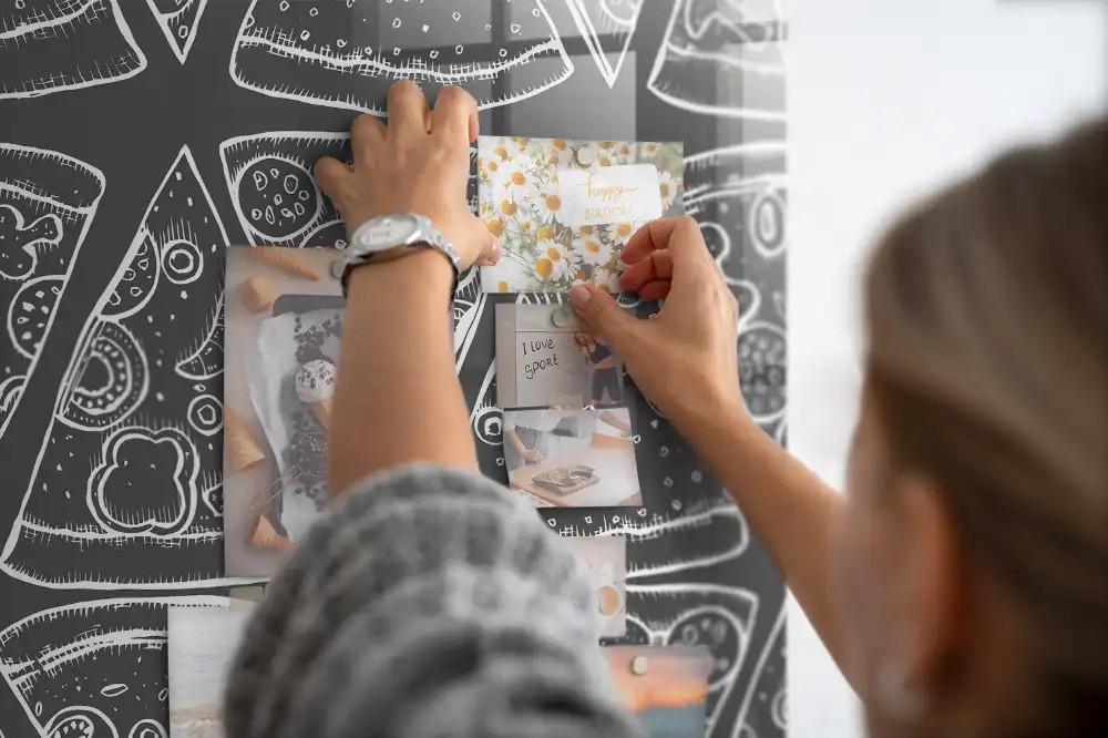 Tableau magnétique en verre motif pizza