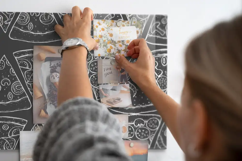 Tableau magnétique en verre motif pizza