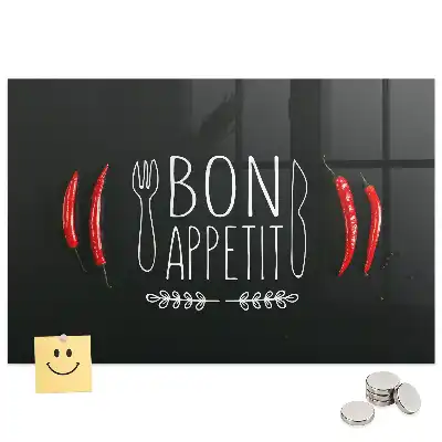 Tableau mural magnétique inscription Bon appétit