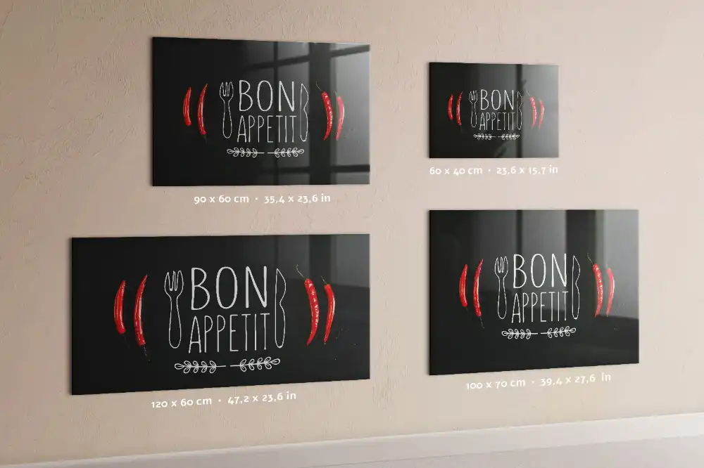 Tableau mural magnétique inscription Bon appétit