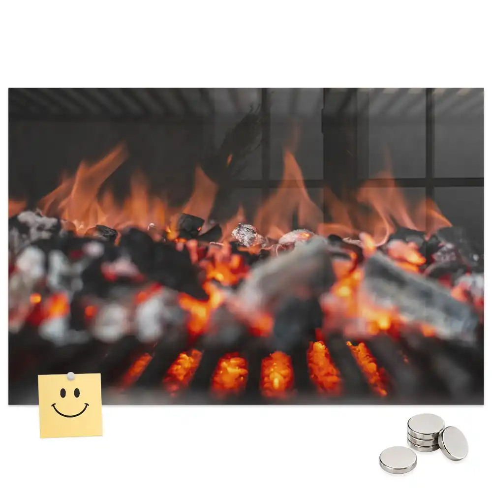 Tableau aimanté décoratif motif feu de gril
