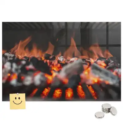 Tableau aimanté décoratif motif feu de gril