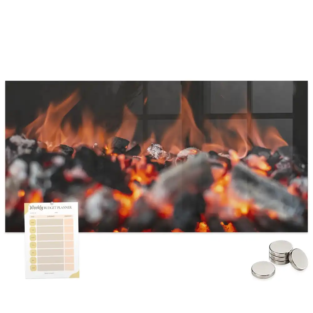 Tableau aimanté décoratif motif feu de gril