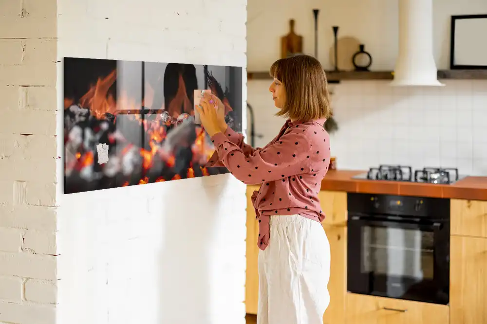 Tableau aimanté décoratif motif feu de gril