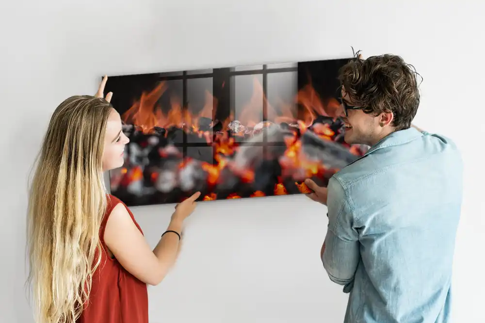 Tableau aimanté décoratif motif feu de gril