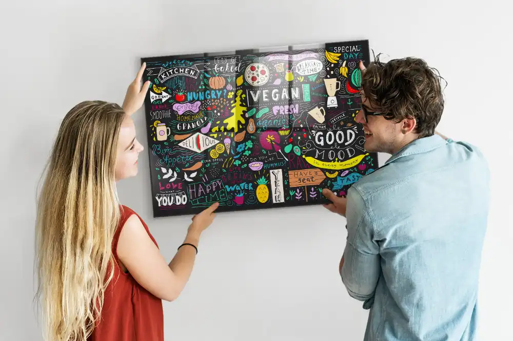 Tableau magnétique abstraction typographique pour magnets