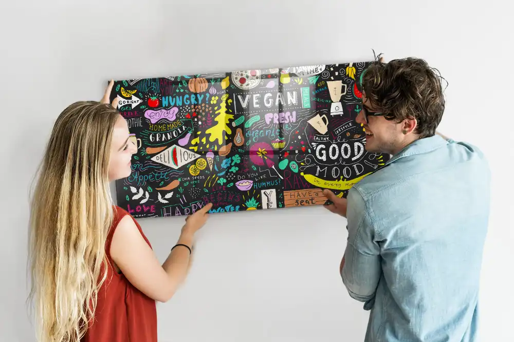 Tableau magnétique abstraction typographique pour magnets