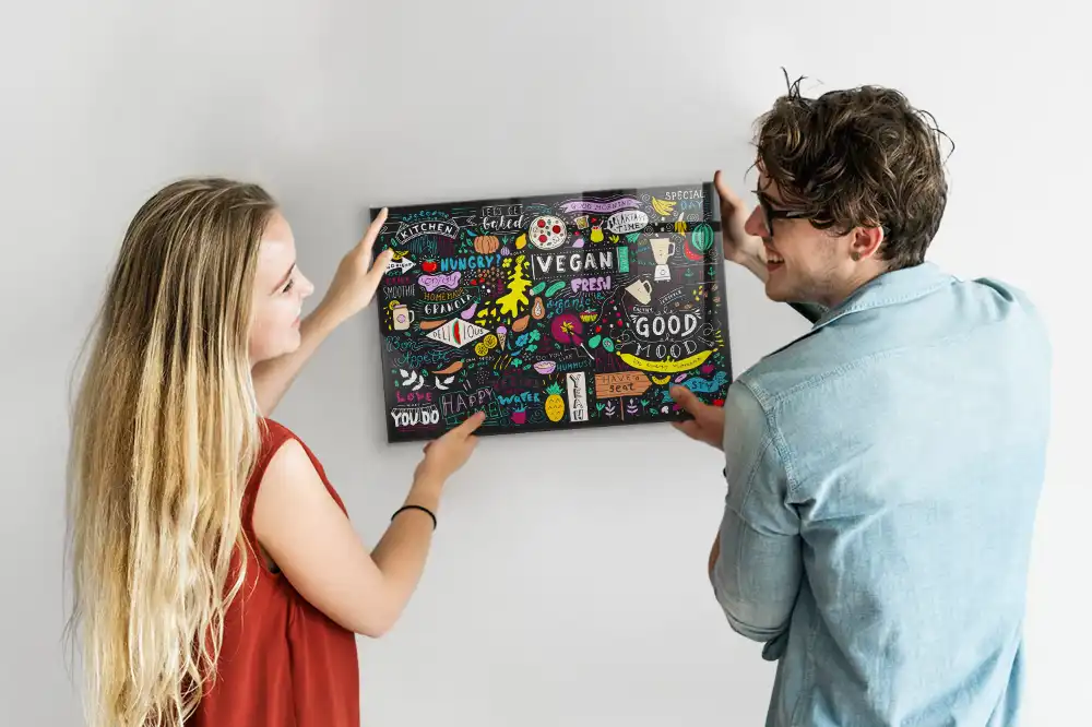 Tableau magnétique abstraction typographique pour magnets