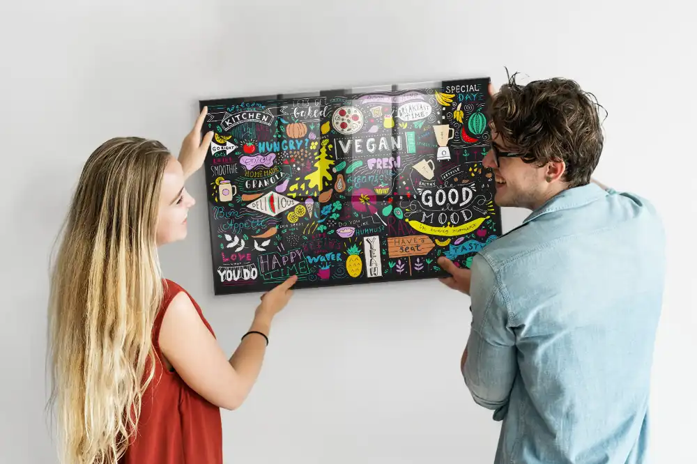 Tableau magnétique abstraction typographique pour magnets