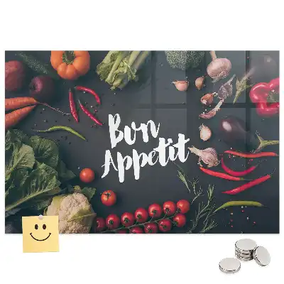 Tableau magnétique décoratif avec inscription Bon appétit