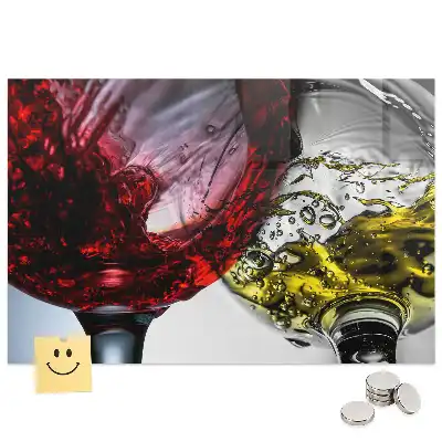 Tableau magnétique en verre avec verres à vin
