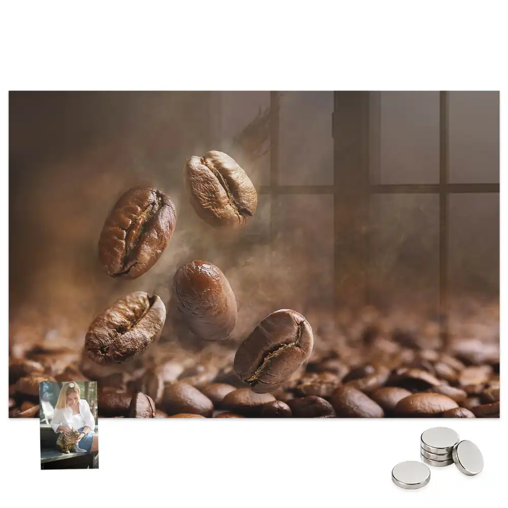 Tableau magnétique pour magnets motif graines de café