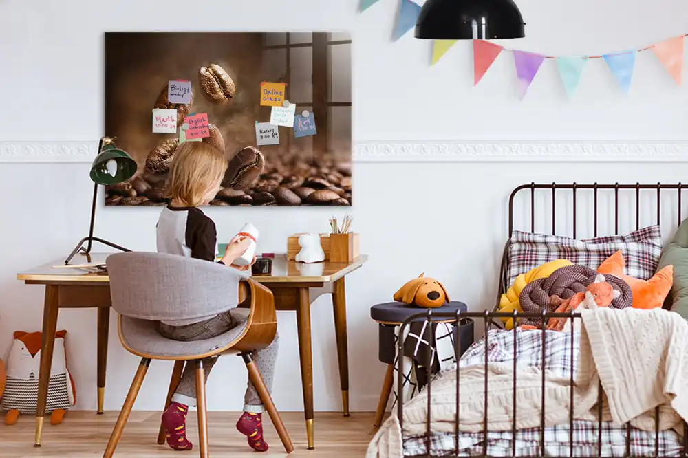 Tableau magnétique pour magnets motif graines de café