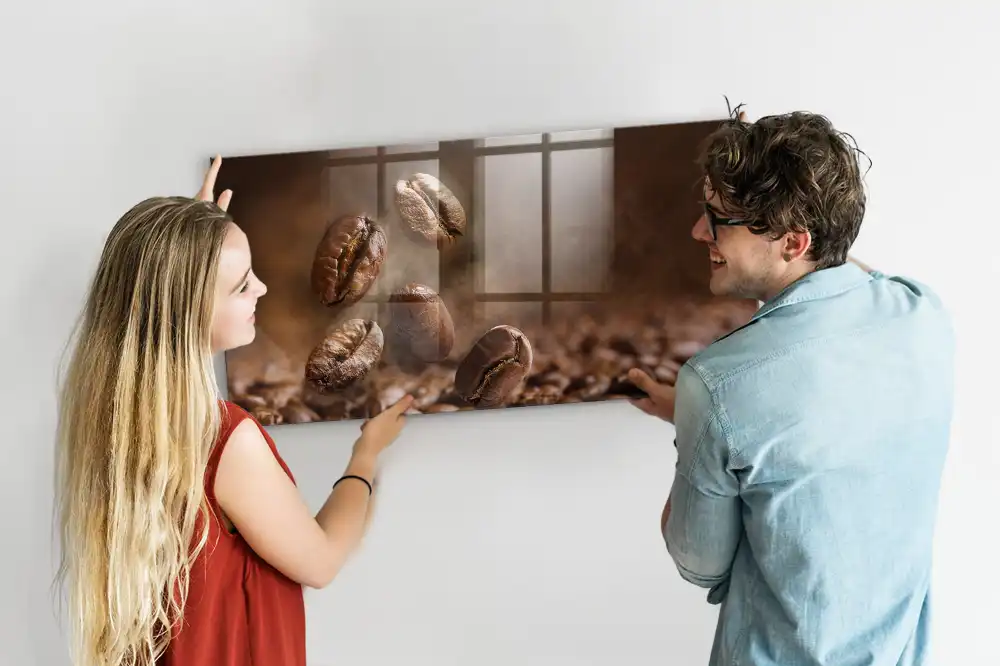Tableau magnétique pour magnets motif graines de café