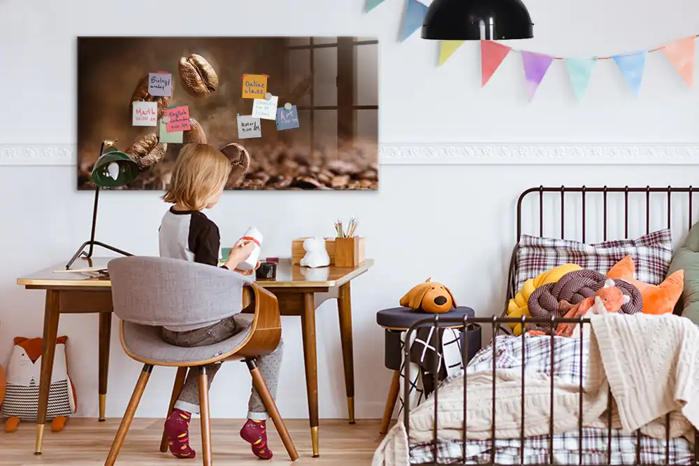 Tableau magnétique pour magnets motif graines de café