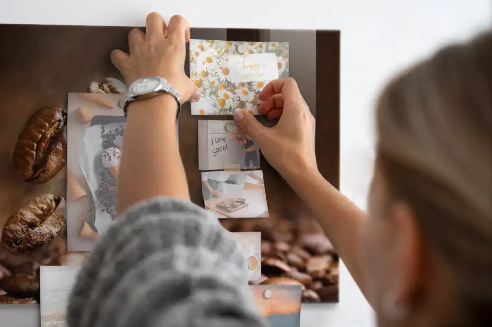 Tableau magnétique pour magnets motif graines de café