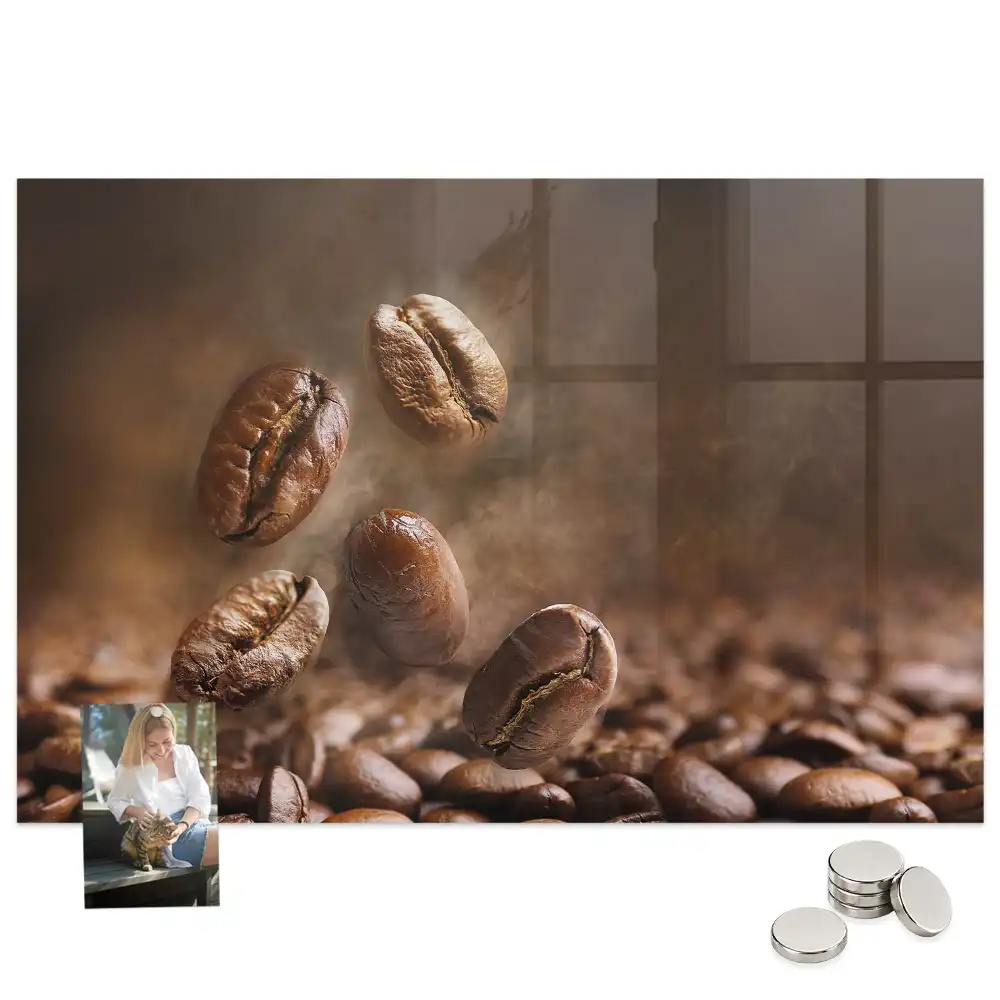 Tableau magnétique pour magnets motif graines de café