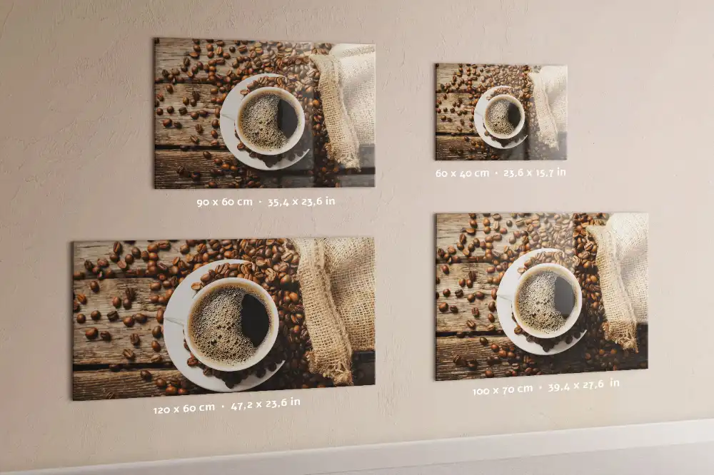 Tableau mural magnétique en toile de jute motif sac à café