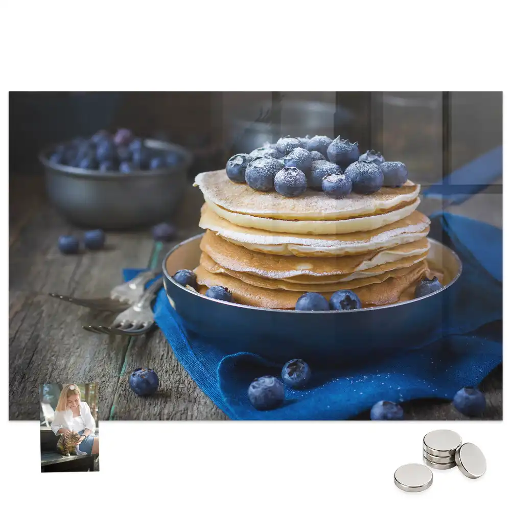 Tableau magnétique en verre motif crêpes moelleuses