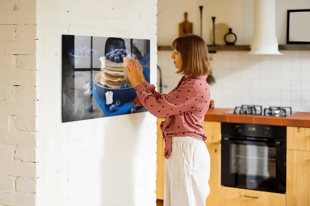Tableau magnétique en verre motif crêpes moelleuses