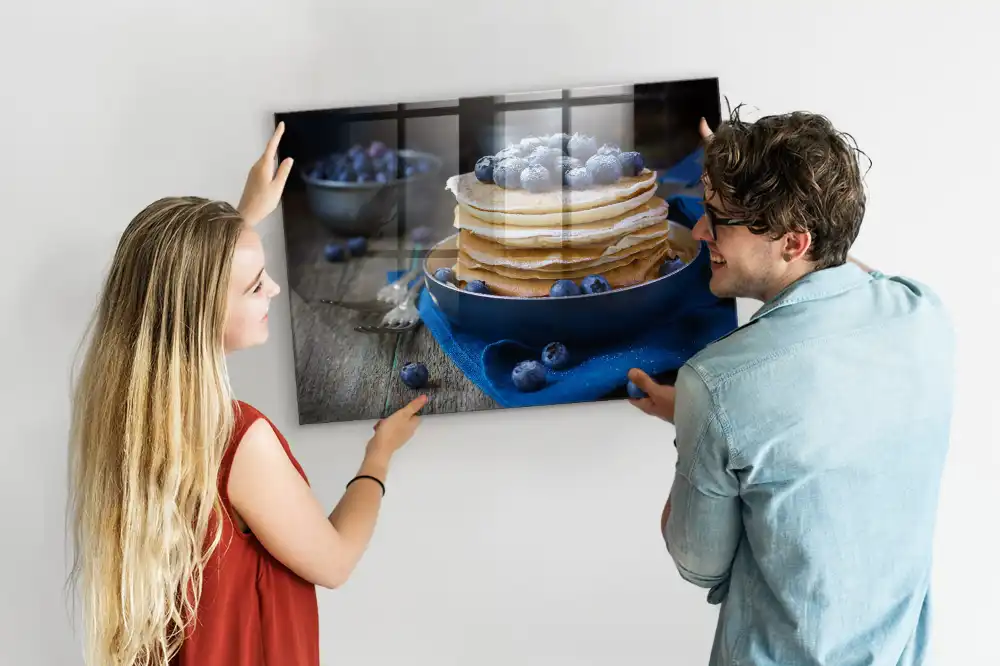 Tableau magnétique en verre motif crêpes moelleuses