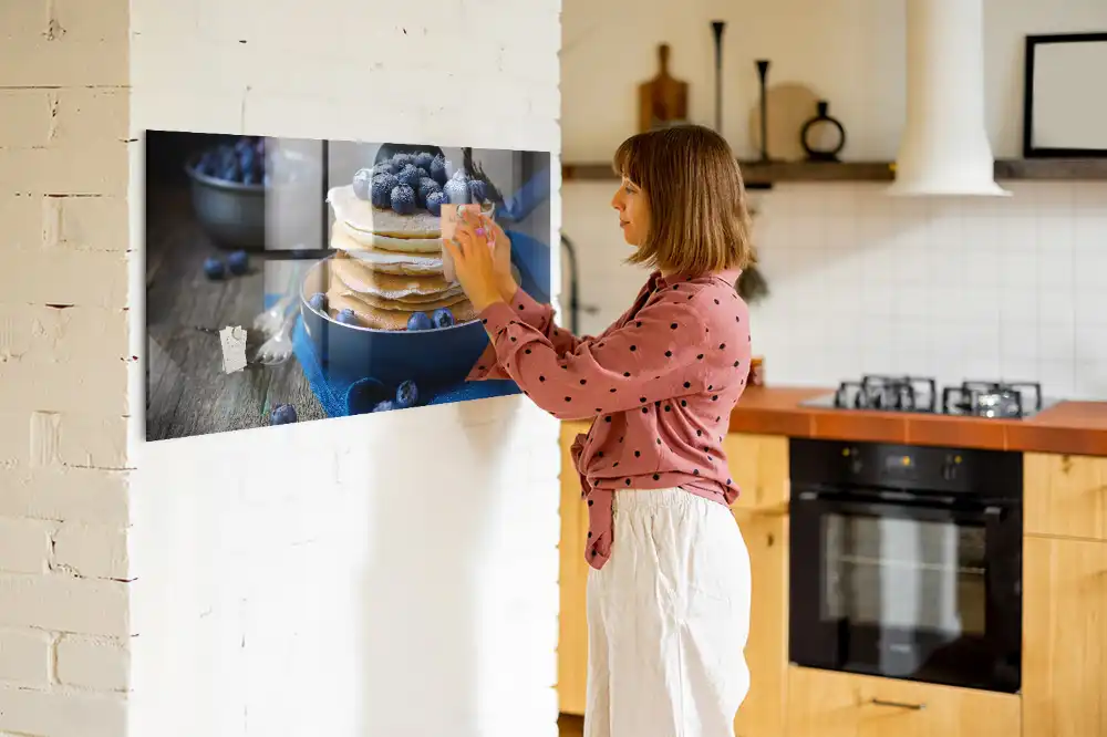 Tableau magnétique en verre motif crêpes moelleuses