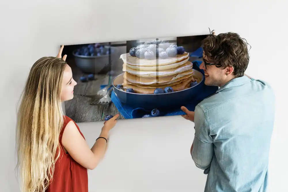 Tableau magnétique en verre motif crêpes moelleuses