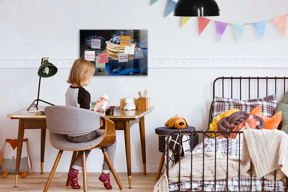 Tableau magnétique en verre motif crêpes moelleuses
