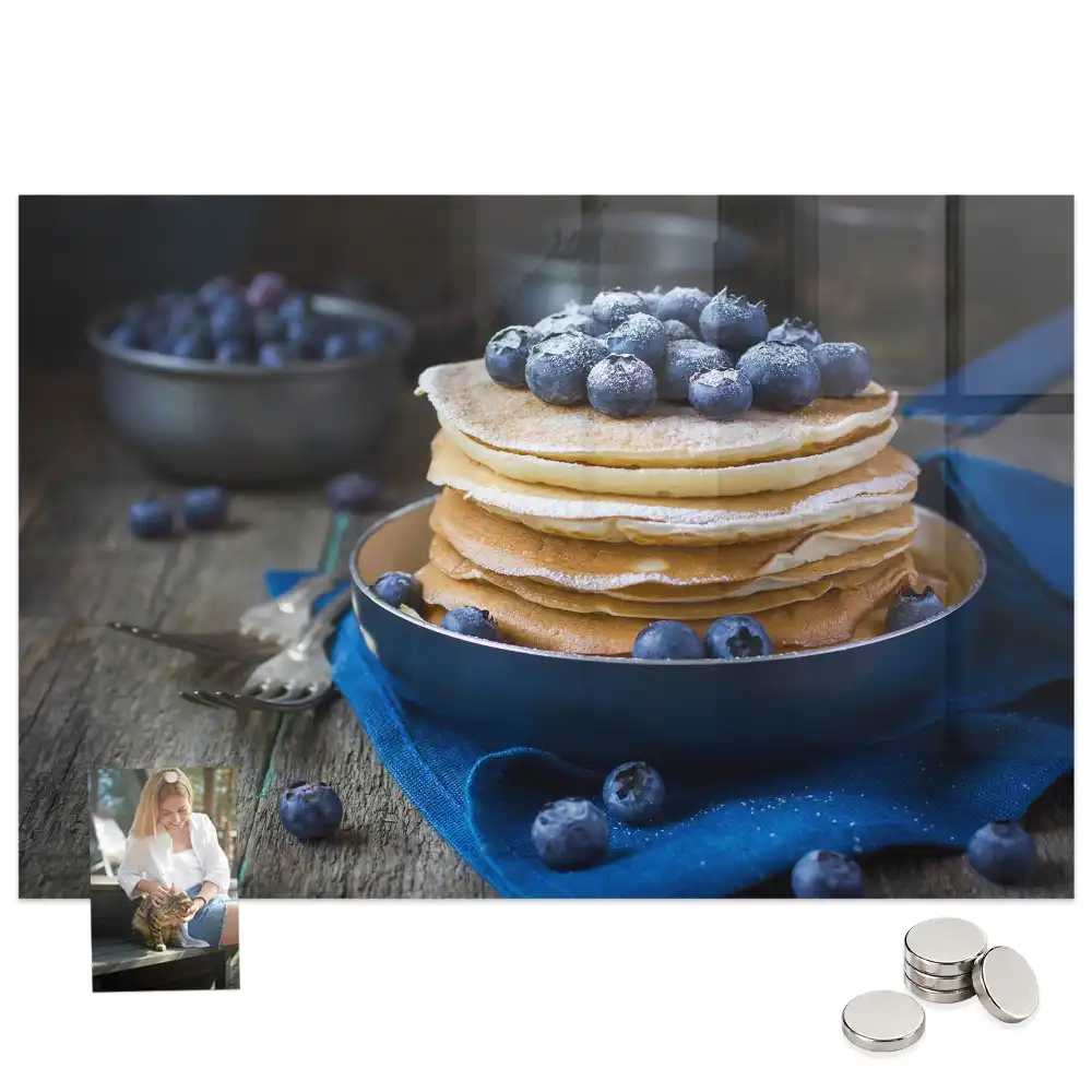 Tableau magnétique en verre motif crêpes moelleuses