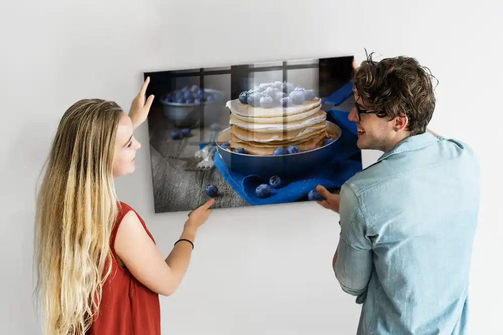 Tableau magnétique en verre motif crêpes moelleuses