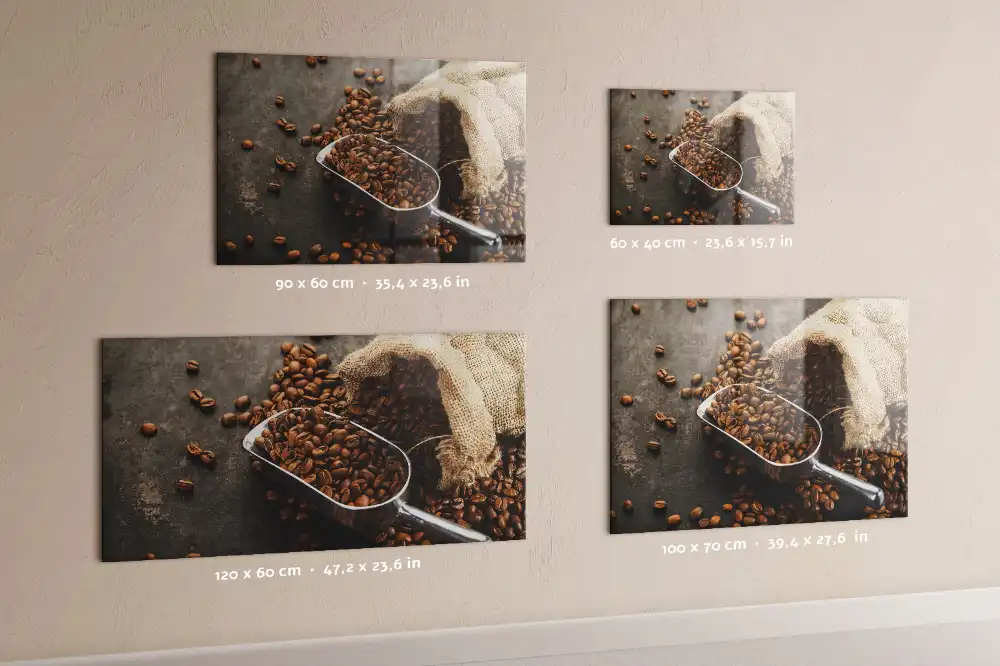 Tableau mural magnétique en toile de jute motif sac à café